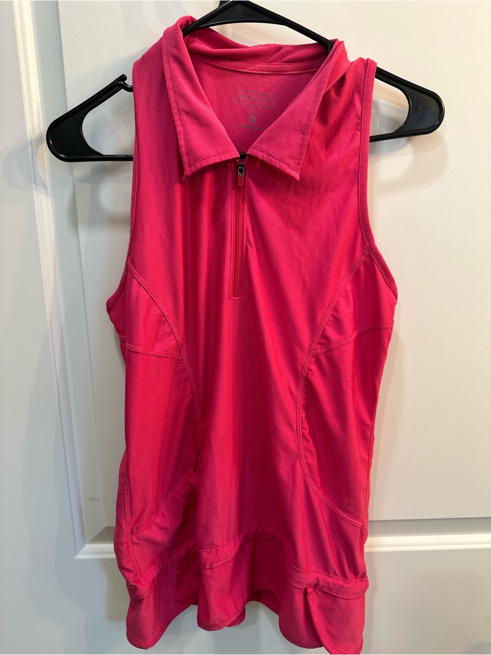Athleta Sleeveless Half-Zip Athletic Top in Bright Pink